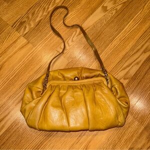 Elegant Vintage Anja Flint Leather Clutch Hand Bag